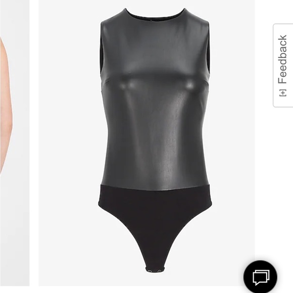 Express Tops Nwt Express Body Contour Faux Leather Bodysuit Poshmark
